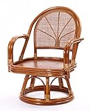 ラタンワールド ラタン回転チェアー ハイタイプ 座面クッションJ柄 C712HRJ1