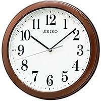 セイコークロック 掛け時計 01:茶メタリック 本体サイズ:直径28×4.8cm 電波 アナログ コンパクトサイズ 値札なし BC404B