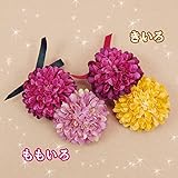 キッズ 女の子ポンポンマム ヘアクリップ ※返品交換不可 七五三 アクセサリー アクセ キラキラ 【ゆうパケ】 Bきいろ