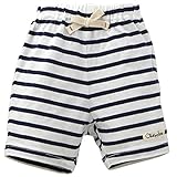 西松屋 [CHチェロキー] 先染めボーダーハーフパンツ 【70cm】　ブルー