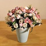 LifeStar 造花 フェイクグリーン 人工観葉植物 お世話のいらない 癒し 観葉植物 インテリア 人工 鉢植え 装飾 本物みたい プレゼント 贈り物 結婚式 パーティー 多色 ピンク