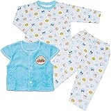 アンパンマン ベスト付き 長袖パジャマ ふわっふわマシュマロフリースベスト付きのお得なセット J-FA2904 (95cm, サックス)