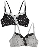 桝谷 チェリー柄フロントレース クロスオープンハーフトップ マタニティ授乳兼用 杢グレー&ブラック 2枚セット 5843 set5931 M