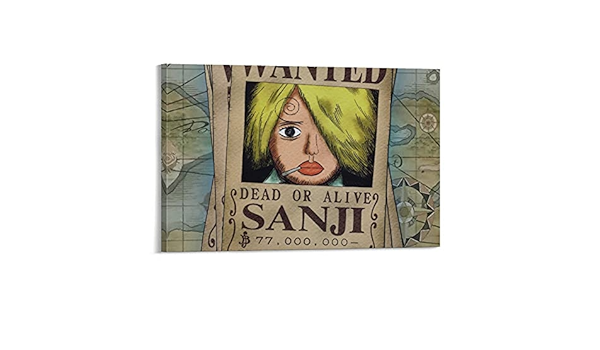 Amazon Co Jp アニメワンピースサンジ指名手配ポスターポスター装飾画キャンバスウォールアートリビングルームポスター学習室装飾画24 36inch 60 90cm ホーム キッチン