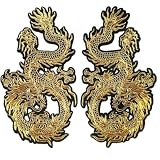 龍 パッチ アップリケ 刺繍パッチ ジャケット ジーンズ ドレス Tシャツ バッグ用 2個