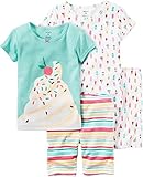 Carters Toddler Girls 4-pc。Sundaeパジャマセット4tピンク/ミントグリーン