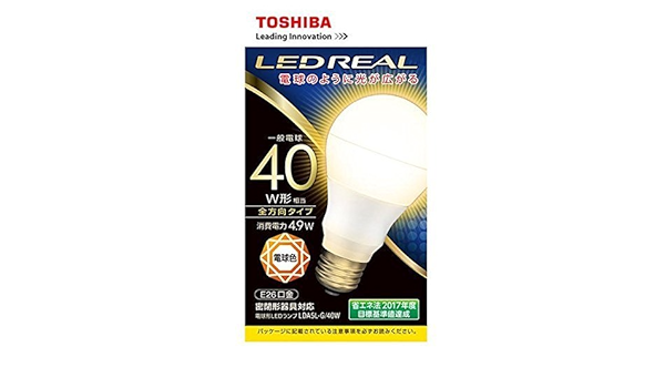 Amazon 東芝 ケース販売特価 10個セット Led電球 E Core イー コア 一般電球形 全方向タイプ 40w形相当 電球色相当 全光束485lm E26口金 Ledreal 密閉器具対応 Lda5l G 40w Set 東芝 Toshiba Led電球 通販