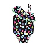 Liebeye 水着 子供 ガールドット ジャンプスーツ チェスト ラップ スイム スカート ホリデー ビーチの服 ギフト 1PC/2PCS 110cm ドット1