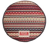 イケヒコ クッション チェアパッド 国産 デニム い草クッション シート 『マイル チェアパッド』 レッド 約38cm丸 ♯3257659