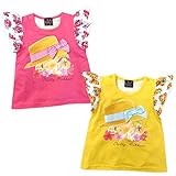 ベビー服 女の子 Tシャツ 半袖 Dolly Ribbon ドーリーリボン Aライン 花柄 リボン フリル レース スナップボタン 女児 ベビー (1.ピンク/90cm)