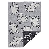 クリッパン ハッピー ムーミン ラム ウール ブランケット グレイ 90×130 KLIPPAN HAPPY MOOMIN LAMBS WOOL BLANKET GREY [並行輸入品]
