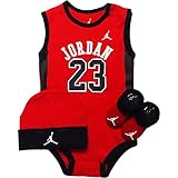 NIKE(ナイキ)エア・ジョーダン レッドJORDAN23エアジョーダン(JUMPMAN)ノースリーブボディスーツ3点セット 6-12months（身長約70-80cm） [並行輸入品]