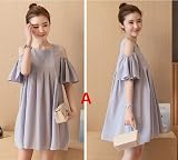 『Vision』マタニティウェア 服 　春夏秋 　 マタニティ 半袖　 ワンピース 妊婦服　 P008 (2XL, A)