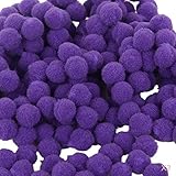 Homyl ふわふわ　ポンポン　手作り　材料　工芸品　手業用　ボール　裁縫　装飾　18mm 　約200個　全9色選べ　 - 紫