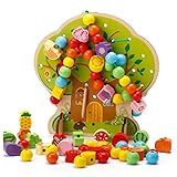 積み木　ビーズ　ビー玉　パズル　プロック　知育　赤ちゃん　子供　おもちゃ　木製　色認識　指先器用　DIY　収納袋付き　1歳　2歳　３歳　ボーイズ　ガールズ　カラフル　人気　かわいい　紐通し