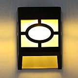 Jimeng　ソーラーライト　電気代0円！　センサーで自動点灯　ソーラー充電式ウォールライト　屋外照明　防水仕様　配線不要　外灯　ランプ　ソーラーLEDポーチライト　ウォームホワイト