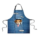 FOR U DESIGNS(JP) エプロン 女性用 男性用 首掛け 調節可 デニム風