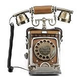 LNCヴィンテージ電話with Dailプッシュボタン、ロータリーファッション A03090 ブラウン A03090