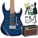 Gio Ibanez GRX70QA エレキギター 初心者14点セット【VOXアンプ付き】 SB ジオ アイバニーズ