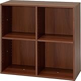 アイリスオーヤマ フリーラック 幅75×奥行29.1×高さ75cm ウォールナットブラウン MOJ-75FL