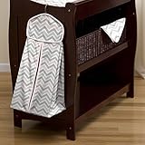 Carousel Designs Pink and Gray Chevron Diaper Stacker by Carousel Designs