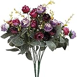 Luyue 7本立ち フォークシミュレーションの花絹の布造花、結婚式のお祝いの装飾 2個セット