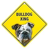 BULLDOG XING ラミネートサイン：ブルドッグ 横断 注意 Made in U.S.A [並行輸入品]