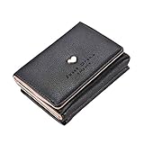 m-egalレディースメタルフレームLittleクラッチカードホルダー三つ折り財布Coin Purse変更 ブラック