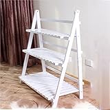 ソリッドウッドフラワーラック異物バルコニーリビングルーム3フロアフロアシェルフ折りたたみ式屋内多肉体緑色大根花鉢植物棚装飾花鉢ラック ( Size : L )