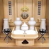 滝田商店ブランド 家具調神徒壇用神具セット 豆◆神道の霊璽(御霊代) を祀る祖霊舎・御霊舎・祭壇宮の神具セット【証明書付】