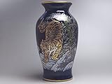 【Ｂ級品】金虎　細長ルリ花瓶(高さ２０４)