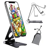 スマホスタンド 卓上 スタンド ホルダー 角度調整可能 折り畳み式 持ち運びやすい 滑り止め付き アルミ製 軽量 (ZD9110)
