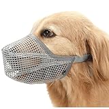DICOCO 犬 口輪 犬用 マズル口輪 犬の口輪 しつけ口輪 犬無駄吠え対策 小型犬 中型犬 家具破壊防止 噛み癖対策 傷舐め防止 サイズ調節可能 犬用訓練用品 犬の口カバー ペット用マスク（オールグレー，XS）