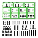 MUFUSHAN テレビ壁掛けネジセット モニター取付用ボルトキット M4/M5/M6/M8対応 スペーサー＆ワッシャー付き VESA十字穴付きボルト TV壁掛け金具用68本セット 炭素鋼