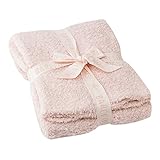 ベアフットドリームス マイクロファイバー ブランケット ベビーブランケット Cozy Chic Heatherted Blanket 毛布 ひざ掛け (カラー：Dusty Rose / White） 