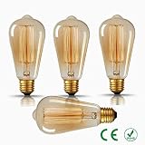 HongjingヴィンテージエジソンLED電球, 60 W st64 Squirrel Cageフィラメント白熱アンティークLED電球リスケージフィラメントライトの装飾home-e26、e27 – 2