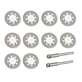 Perfk ロータリー工具　ダイヤモンドカッティングディスク　12個入　回転式　研磨カッター　全13サイズ　 穴付き/なし　マイクログラインダー　 - ホール付き25mm