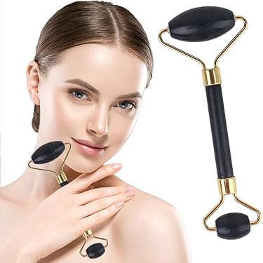 ★厳選NEW★お顔✳︎首筋マッサージ【オブシディアン♡天然石美顔ローラー】❤️ ☆厳選NEW☆お顔✳︎首筋マッサージ【オブシディアン♡天然石