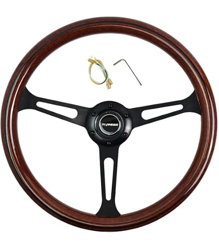 Amazon | APJ ウッド ステアリング 38Φ 15インチ ハンドル レトロ調