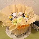 おむつケーキ1段　双子男女用 アレンジフラワー風　イエロー　 (パンパースSサイズ)　おしゃれな出産祝い　結婚祝　人気ナンバーワン