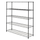 メタルラック オフィス収納 大型サイズ オフィスストレージシリーズ 5段 幅152×奥行46×高さ174cm ポール径25mm OSR1518-5 ブラック