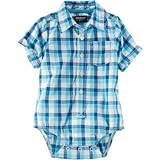 OSHKOSH(オシュコシュ) プラッドボ タンフロントボディスーツ プラッド ロンパース半袖 6ヶ月【並行輸入】