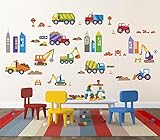 City Construction Decorative Peel & Stick Wall Art Sticker Decals by CherryCreek Decals