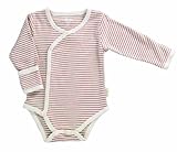 Tadpoles Organic Cotton Pin-Stripe Kimono-Style Bodysuit, Cocoa, 0-3 Months by Tadpoles [並行輸入品]