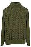 (コ-ランド) Co-land キッズ ニットセーター ベビー服 男の子 ハイネック 長袖 純色 ケーブル編み 子供服 こども 男児プルオーバー 秋冬トップス ボーイズ カジュアル グリーン 28