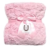 Max Daniel LuxeピンクBunny Baby Blanket – 両面 – ピンクPipedエッジ1117
