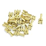 スペード端子コネクタ，SODIAL(R) ブラス6.3 mm コネクターメススペードケーブルターミナルｘ20