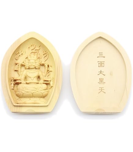 【フォロー割・新品】 香合仏　大黒天　白檀　仏龕　懐中仏　大黒 Amazon｜開運招福 木彫り香合仏/懐中仏 【大黒天】 柘植（つげ