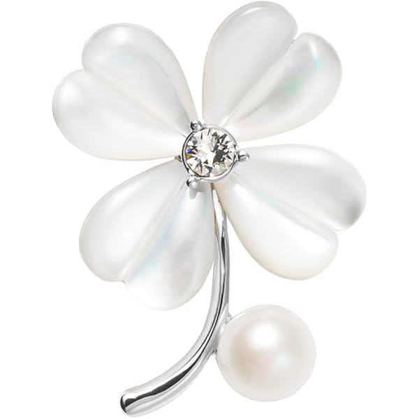 Amazon | 【公式】[ヴァンドームブティック]シェルフラワー ブローチ