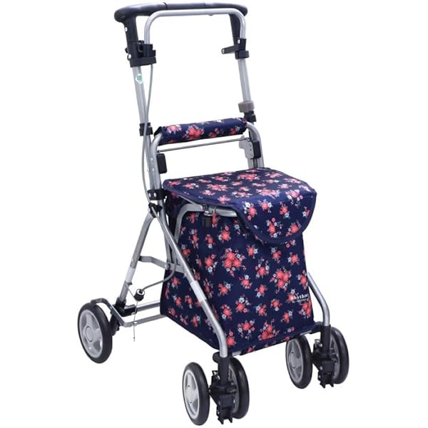 ★美品★ 島製作所 アルト シルバーカー 格子ネイビー 歩行補助 歩行器 ☆美品☆ 島製作所 アルト シルバーカー 格子ネイビー 歩行補助